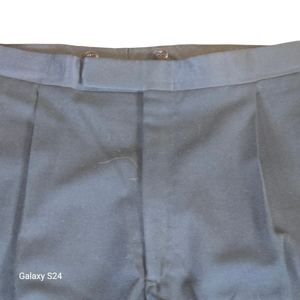 Men's Black Formal Dress Pants Pleated Striped Detail‎ Trousers